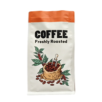 Sacs d'emballage pour grains de café torréfiés à fond plat, finition mate, impression personnalisée, 8oz 12oz, 500g 340g 250g 1lb, avec valve et fermeture éclair réutilisable