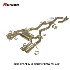 ท่อไอเสียแคทแบ็กสีทองทำจากไทเทเนียมอัลลอยด์ขนาด 3.5"-2.75" สำหรับรถบีเอ็มดับเบิลยู เอ็ม3 จี80 เอ็ม4 จี82 เอส58 3.0ที ปี 2021-2024 - Product Image 1