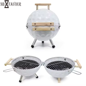 NB Favour <span class=keywords><strong>Mini</strong></span> Portabel panggangan berkemah sepak bola berbentuk BBQ kompor lipat Kebab barbekyu Oven arang bulat luar ruangan - Product Image 3