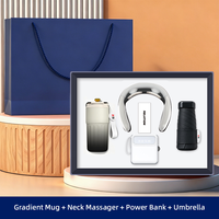 Ensemble cadeau de 450 ml comprenant une tasse dégradée, une batterie externe, un parapluie et un masseur cervical, avec logo personnalisé pour les voyages d'affaires, le personnel de bureau et les cadeaux pour clients VIP