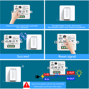 Kit de récepteur de relais sans fil SIXWGH RF433, interrupteur intelligent 433 MHz, télécommande magnétique sans <span class=keywords><strong>WiFi</strong></span> pour l'automatisation des éclairages - Product Image 4