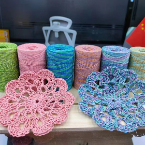 Vente en gros de rouleau de ficelle de raphia en papier souple à double brin torsadé coloré en papier de style corde naturelle pour emballage de cadeaux - Product Image 2