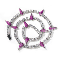 DY Hip Hop panthère noire même Style diamant tour de cou loup dent collier CZ ressort fermoir Tennis chaîne