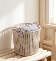 Panier creux multifonctionnel en plastique imitation rotin pour rangement de bureau, rangement de collations de cuisine, panier de douche de salle de bain