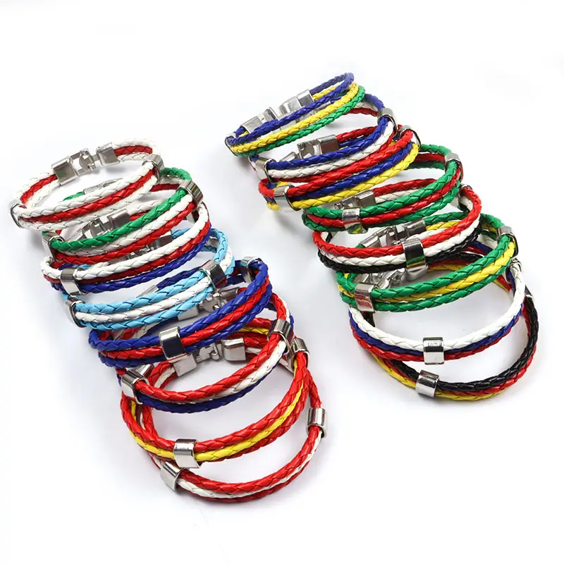 Pulseira de bandeira da moda para homens e mulheres, bracelete de bandeira da moda com 10mm de largura do mundo 2022