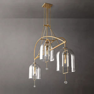 Vintage American Brass Chandelier <b>Large</b> Villa Dining Room Island Decoration Blown Glass Modern Design Luxury Chandelier Lighting - Product Image 5