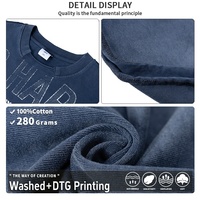 T-shirt unisexe rétro d'été, effet vieilli, gaufré, manches courtes, mode streetwear homme, 100% coton 280 grammes, avec lettres