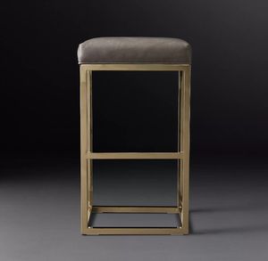 Approvisionnement d'usine 1960s luxe REESE tabouret de bar dos nu Rome cuir comptoir et tabouret de bar approvisionnement d'usine Restaurant Design moderne - Product Image 1