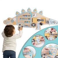 Panneau mural sensoriel Montessori pour enfants, centre d'activités éducatives pour tout-petits pour salle de jeux, panneaux d'activités murales dinosaures