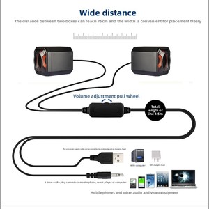 Enceintes de jeu RGB vertes et orange - Système audio de bureau 10W alimenté par USB pour PC, ordinateur portable, configuration de joueur avec éclairage dynamique - Product Image 6