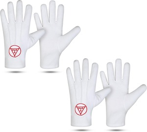 Gants Maçonniques Uzair Umair Grand Maître, 100% Coton Écologique, Séchage Rapide, Respirants, pour la Loge Rouge, Utilisation Quatre Saisons - Product Image 6