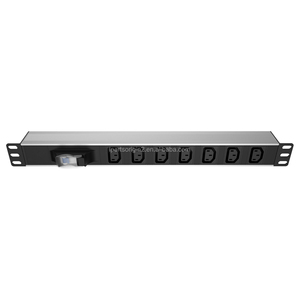 ชุดจ่ายไฟแบบติดตั้งบนแร็คแนวนอน IEC C13 7 ช่อง 220V 10A พร้อมเบรกเกอร์ 1P สำหรับตู้ไฟฟ้าภายในอาคาร - Product Image 4