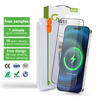 Protection d'écran en verre trempé mat 2.5D de haute qualité pour iPhone 16 15 Pro Max avec plateau d'installation