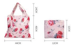 Sac fourre-tout d'épicerie en polyester 210T à motif animal floral portable de 44cm Sac à provisions pliant réutilisable pour la protection de l'environnement - Product Image 3