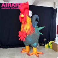 Animal gonflable de coq de décoration d'activité publicitaire, grand ballon gonflable de poulet