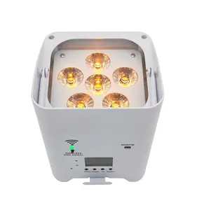 Bruiloft Uplight 6X18W Rgbwa + Uv 6 In 1 Led Par Licht Draadloze Batterij & Afstandsbediening Par Licht