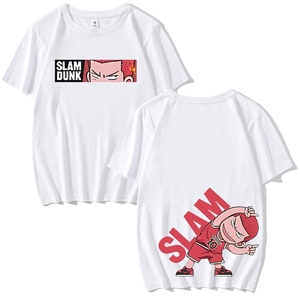 T-shirts en coton de haute qualité en gros, vêtements graphiques d'anime, Slam <span class=keywords><strong>Dunk</strong></span> Master, impression personnalisée, t-shirt noir et blanc - Product Image 3