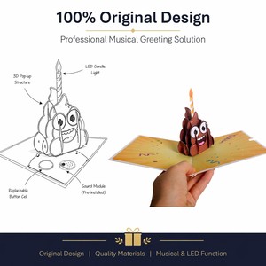 Carte d'anniversaire créative 3D pop-up, carte de vœux amusante découpée au laser, design personnalisé, cadeau pour les réunions de classe - Product Image 5
