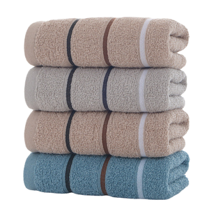 Toallas de Algodón Suaves y Absorbentes con Rayas de Color Sólido Personalizadas para Uso en el Hogar y Hoteles, Secado Rápido, Toalla Facial Cómoda - Product Image 1