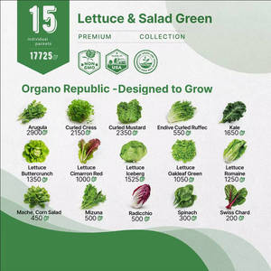 Paquete de 15 Variedades de Lechugas de Cultivo Tradicional Sin OMG para Interiores y Exteriores, Incluye Rúcula y Chard Suizo-17700+ - Product Image 4