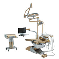 Unit Gigi Keselamatan Italia Multifungsi Premium Peralatan Gigi Tahan Lama Furnitur Klinik Gigi dengan Lampu Implan Pedal Kaki