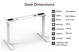 2jrf2 Tùy Chỉnh Động Cơ Kép Điện Đứng Bàn Chiều Cao Có Thể Điều Chỉnh Thiết Kế Hiện Đại Nhà Văn Phòng Bảng Với Dễ Dàng Lắp Ráp - Product Image 2