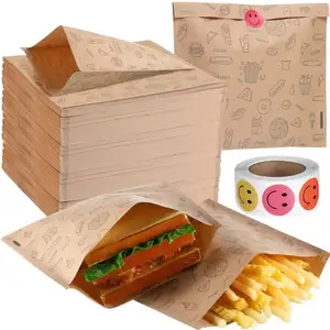 Tost baget crocroant pişirme çerez gıda ambalaj pasta ekmek ekmek Kraft yağlı kağıt torba