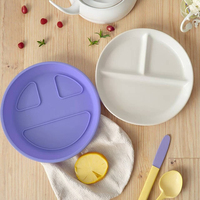 Nouvelle Tendance 2026 : Vaisselle en Porcelaine pour Enfants – Assiette et Bol en Céramique Rond avec Manchon en Silicone et Base Ventouse pour la Maison