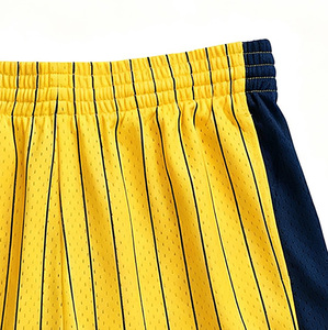 Pantalones Cortos de Baloncesto Healy con Rayas Amarillas Intensas y Bloques de Color, Diseño Novedoso, Ropa Deportiva Moderna para Hombre, Pantalones Cortos de Equipo - Product Image 3