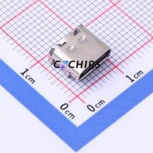 TYPE C-CQ-106PWB USB Connector SMD Connector ( Connector Type: Type-C )( Gender: Female )( Mounting Type: Horizontal Mount ) - Product Image 1