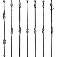 Éléments de composants ornementaux en fer forgé piquets de clôture en métal en acier forgé