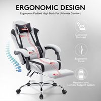 Chaise de bureau gaming robuste à structure métallique avec repose-pieds, pour salle informatique, fonction de refroidissement, ergonomique et compatible musique