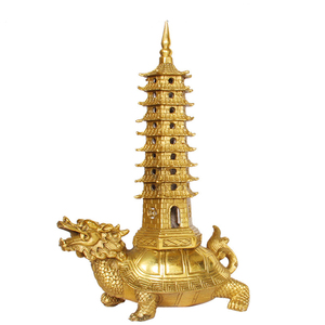 <span class=keywords><strong>Tortue</strong></span>-<span class=keywords><strong>dragon</strong></span> avec pagode Wenchang Statue en laiton-Fusion <span class=keywords><strong>Feng</strong></span> <span class=keywords><strong>Shui</strong></span> pour la richesse et le succès académique Décoration de bureau en gros - Product Image 1