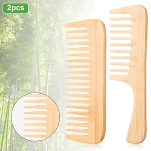 Peigne à dents larges en bambou 100% naturel et écologique pour usage domestique, logo personnalisable, peigne décontracté pour adultes - Product Image 6