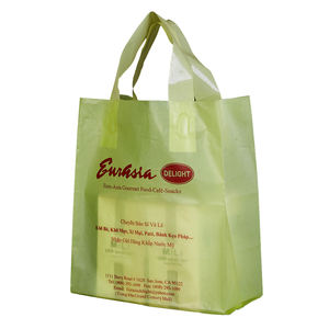 Lianyou supermarché Logo petit sac à gousset latéral en polythène Logo personnalisé poignée thermoscellée sac cadeau en plastique en gros - Product Image 2