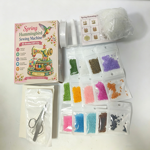 ชุดอุปกรณ์ตกแต่งจักรเย็บผ้า 3 มิติ แบบ DIY ประดับด้วยลูกปัดรูปนกฮัมมิงเบิร์ดและดอกไม้ ชุดงานฝีมือประดับเพชร สำหรับผู้เริ่มต้น ชุดทำมือ พร้อมกล่องของขวัญ - Product Image 6