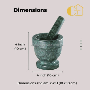 Natural Green Marble 4" Mortar & Pestle - Product Image 5