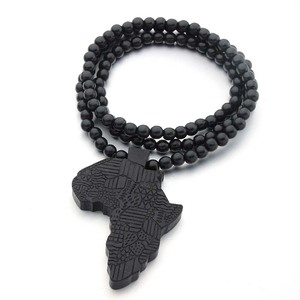 เครื่องประดับเอธิโอเปียยาวโซ่ Unisex ลูกปัดแอฟริกาแผนที่สร้อยคอ - Product Image 6