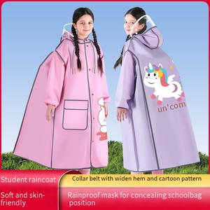 Impermeabili Personalizzati per Bambini con Disegni Cartoon, <span class=keywords><strong>Poncho</strong></span> Antipioggia e Antivento per Studenti, Maschere per il Viso per Ragazzi nei Giorni di Pioggia - Product Image 3
