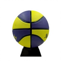 Ballon de basketball personnalisé en cuir PU caoutchouté, taille 7, résistant à l'eau et durable pour l'entraînement