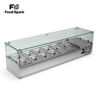 Réfrigérateur commercial pour restaurant, table de refroidissement par ventilateur, comptoir à salades, réfrigérateur pour bar à salades