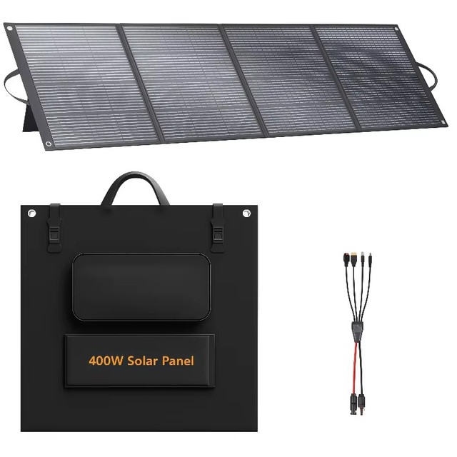ALECTER FB110 400W Foldable Solar Panel IP68 Waterproof 24V for CPC Adjustable Kickstand for Power Station RV Camping Emergency