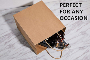 Sac en papier kraft à fond carré pour emballage cadeau DIY, emballage à emporter, sac à lunch de haute qualité, personnalisable pour emporter - Product Image 2