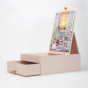 2025 tùy chỉnh thiết kế hai lớp ngăn kéo màu hồng hộp cứng MDF gỗ bao bì hộp Valentine Hộp quà tặng sang trọng - Product Image 2