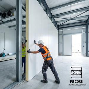 Panneau sandwich isolé en polyuréthane PU pour toit Panneaux muraux de 50mm Panneaux composites en aluminium pour bâtiments à structure en acier - Product Image 1