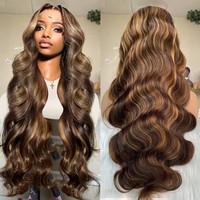 Perruque frontale en dentelle HD 13x6 pré-épilée, cheveux humains vierges, sans colle, avec ligne de cheveux naturelle et baby hair, pour femmes noires