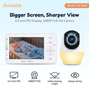 อานิเซบบ์เครื่องเฝ้าดูเด็กไร้สายไม่มีไวไฟ 1080P HD กล้อง 4.3 นิ้ว FHSS 300 ม. ระยะไกลการมองเห็นตอนกลางคืนเสียงสองทางแพนเอียง 22H - Product Image 3