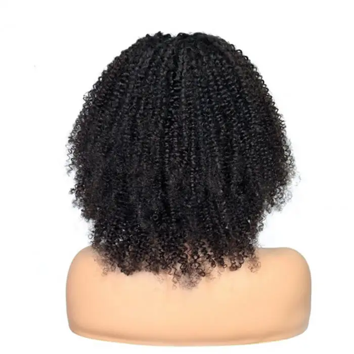 โรงงาน 100% Virgin Human hair 1B สีบราซิลผม Afro Kinky Curl สั้น wigs ลูกไม้เต็มรูปแบบสำหรับผู้หญิงสีดำ