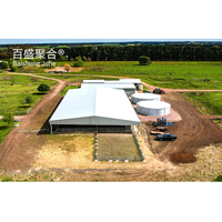 Abri préfabriqué en acier bon marché pour élevage de chèvres, volailles, bovins, moutons, chevaux