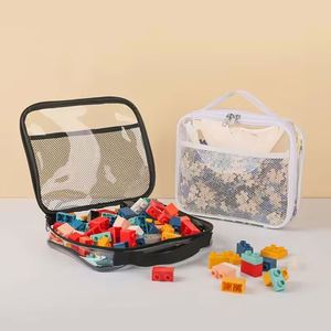 Large Capacity PVC <b>Transparent</b> Mesh Storage <b>Bag</b> Waterproof Casual <b>Makeup</b> Zipper <b>Bag</b> Portable Toy <b>Bag</b> - Product Image 5